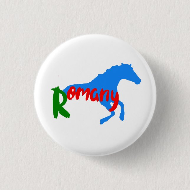 Romany Gypsy horse  Button (Front)