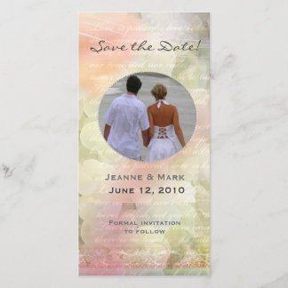 Romatic floral save the date wedding photocard