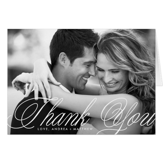 Romatic Script Wedding Thank You Card