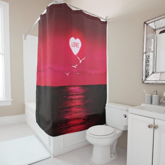 Romatic Sea Sunset Shower Curtain (In Situ)