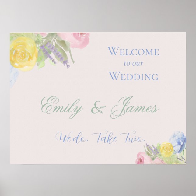 Romatic Wedding Welcome Sign (Front)