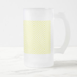 rombos yellow frosted glass beer mug