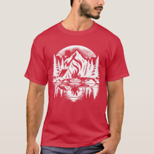 Romc Camping Byhe Lake Inhe Forest family T-Shirt