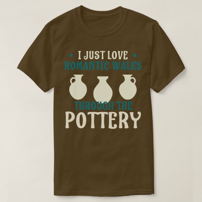 Romc Walks Through the Pottery Funny Ceramic T-Shirt (Design Front)