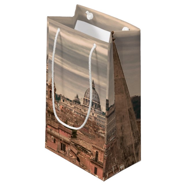 Rome Aerial View From Monte Pincio Sightseeing Small Gift Bag (Front Angled)