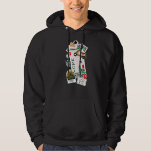 Rome Air Ticket Boarding Pass Plane Italy Travel Hoodie