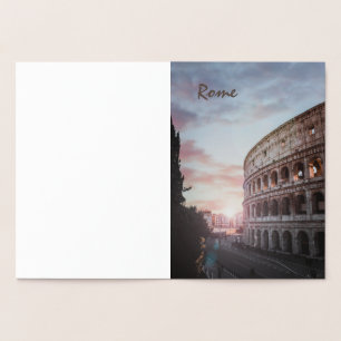 Rome Ancient Architecture sunset cityscape Foil Card