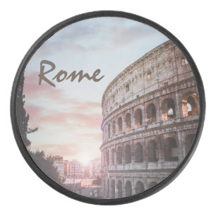 Rome Ancient Architecture sunset cityscape Hockey Puck
