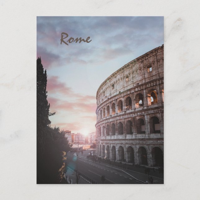 Rome Ancient Architecture sunset cityscape Holiday Postcard (Front)