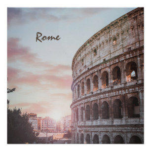 Rome Ancient Architecture sunset cityscape Poster
