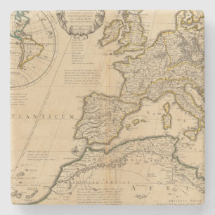 Rome and Eastern Hemisphere Stone Coaster