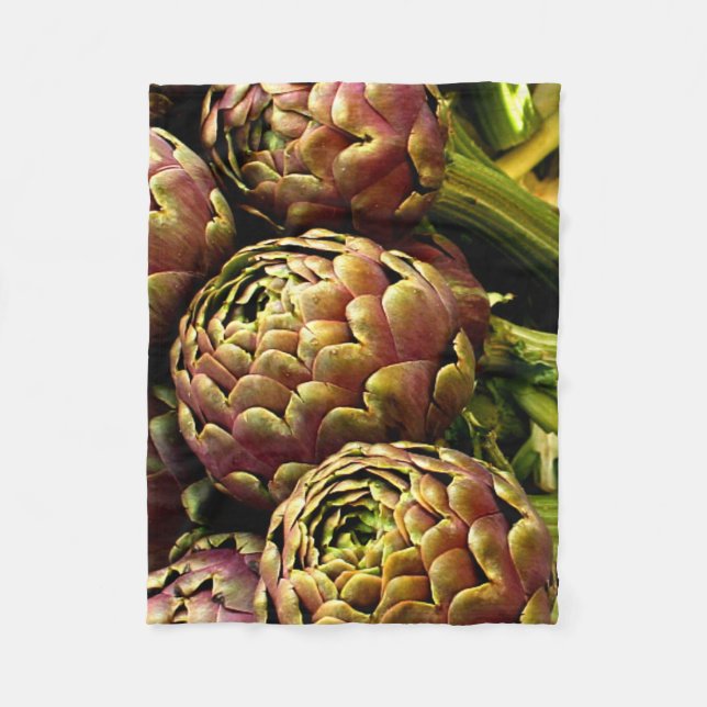 Rome Artichokes Fleece Blanket (Front)