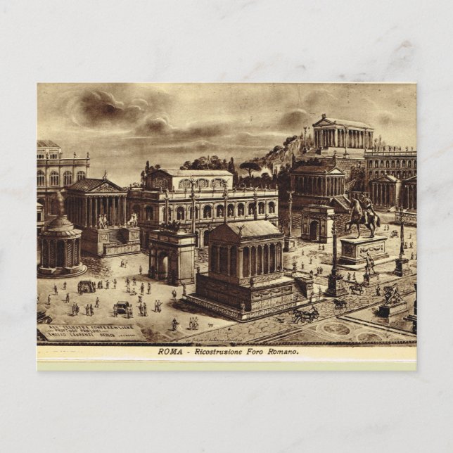 Rome, Artist's Impression of Roman Forum Postcard (Front)