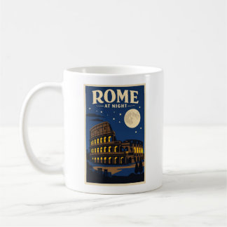 Rome at Night Poster | Colosseum Moonlight Vintage Coffee Mug