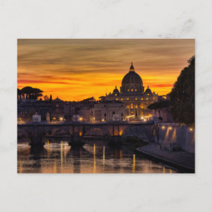 Rome at Sunset Announcement Postcard