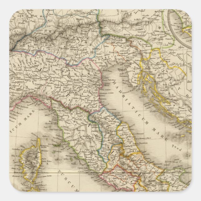 Rome Atlas Map Square Sticker (Front)