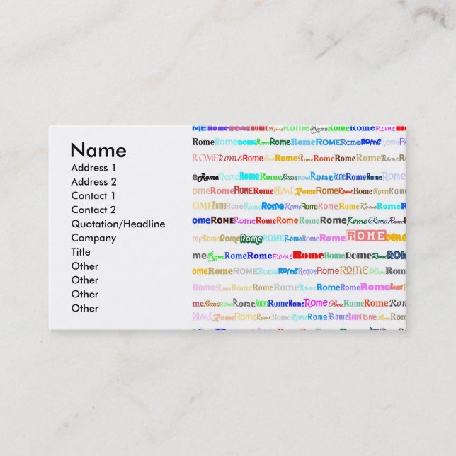 Rome Business Card (Front)