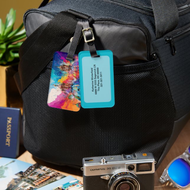 Rome Cathedral Abstract Art Luggage Tag (Front & Back)