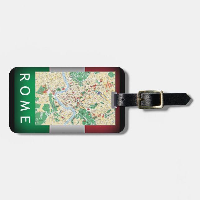 Rome City Map Luggage Tag (Front Horizontal)