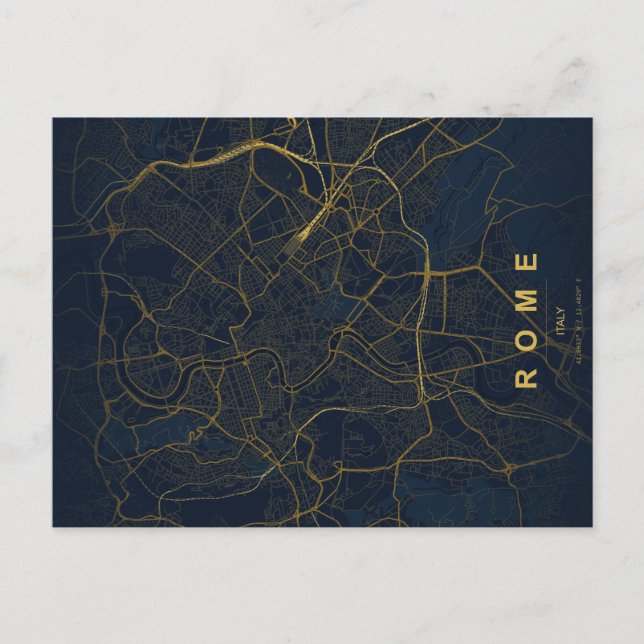 Rome City Map Minimal Postcard (Front)