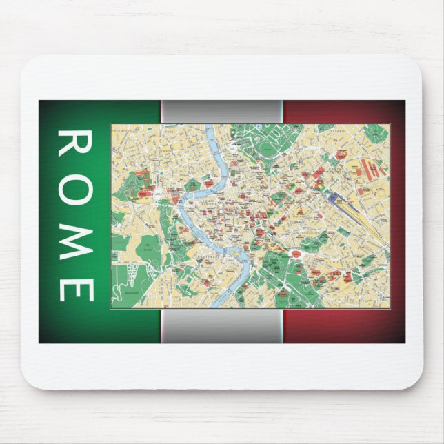 Rome City Map Mouse Mat (Front)