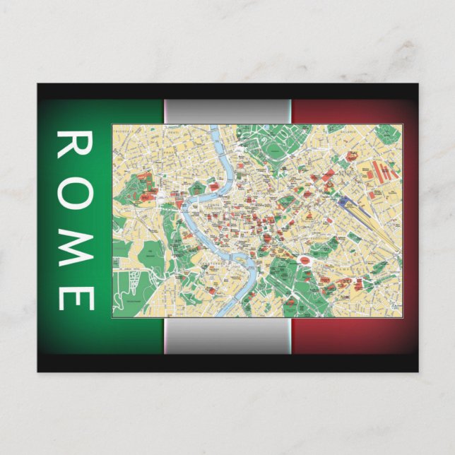 Rome City Map Postcard (Front)