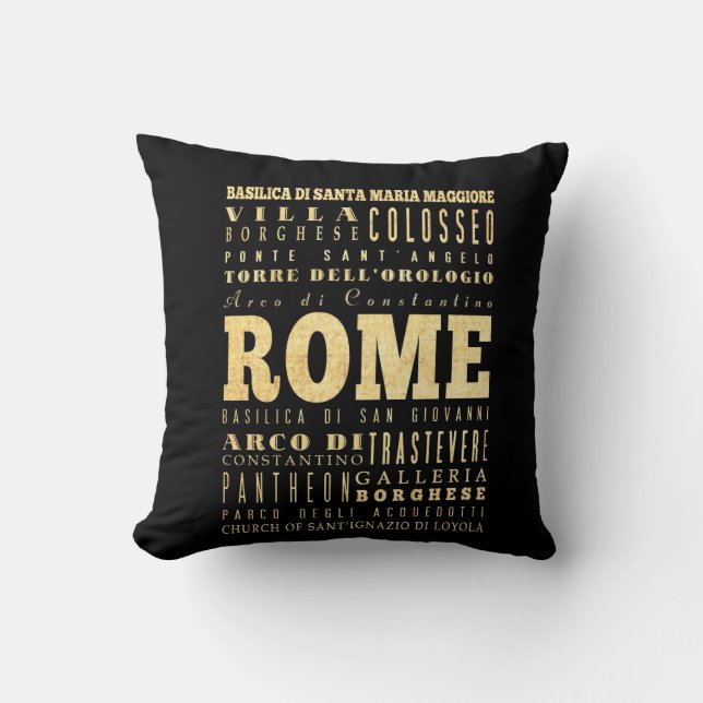 Rome City of Italy Typography Art Cushion (Front)