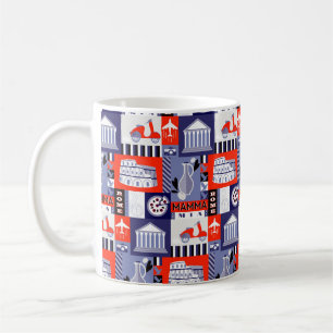 Rome city seamless decorative pattern design. Trav Coffee Mug