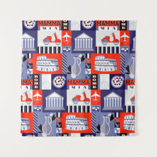 Rome city seamless decorative pattern design. Trav Tapestry
