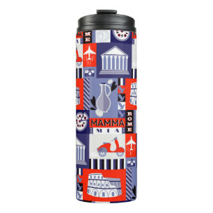 Rome city seamless decorative pattern design. Trav Thermal Tumbler