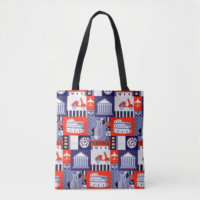 Rome city seamless decorative pattern design. Trav Tote Bag (Front)