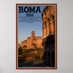 Rome - Colosseum and Temple of Venus Poster