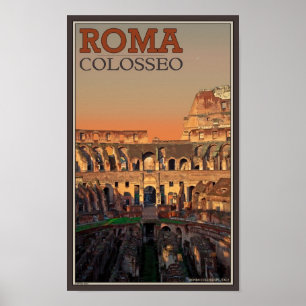 Rome - Colosseum and the Moon Poster
