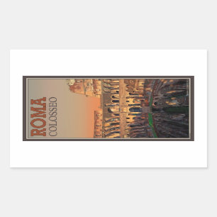 Rome - Colosseum and the Moon Rectangular Sticker