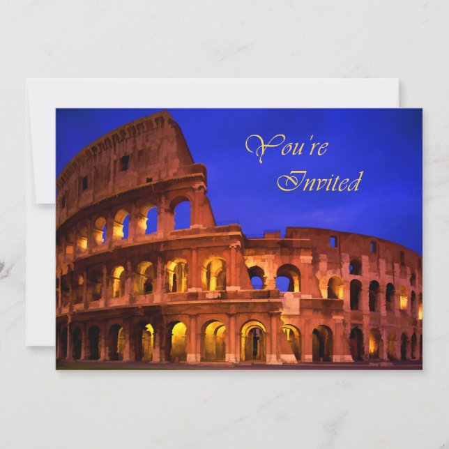 Rome Colosseum at Night  You're Invited Invitation (Front)