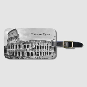 Rome Colosseum Black & White Travel Luggage Tag