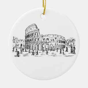 rome colosseum ceramic tree decoration