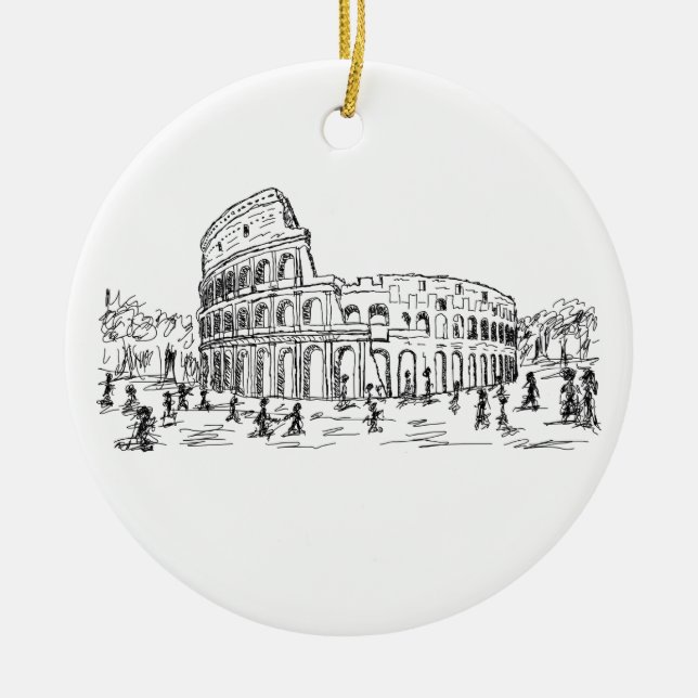 rome colosseum ceramic tree decoration (Front)