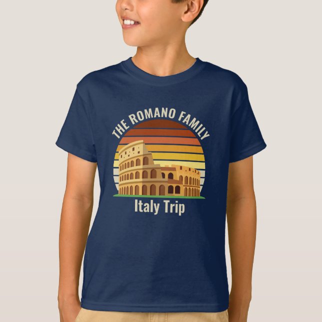 Rome Colosseum Custom Italy Trip Sunset Kids T-Shirt (Front)