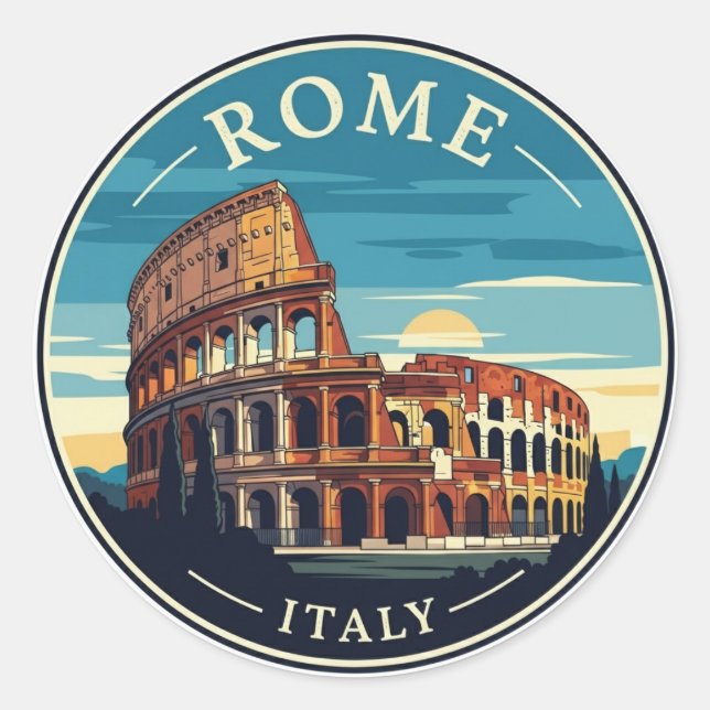 Rome Colosseum Italy Classic Round Sticker (Front)