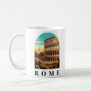 Rome Colosseum Italy Travel Illustration Coffee Mug