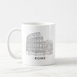 Rome Colosseum Minimalist Architecture Drawing Coffee Mug