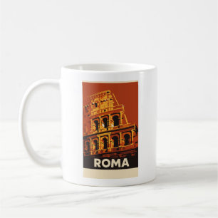 Rome Colosseum Poster Vintage Travel Italy  Coffee Mug