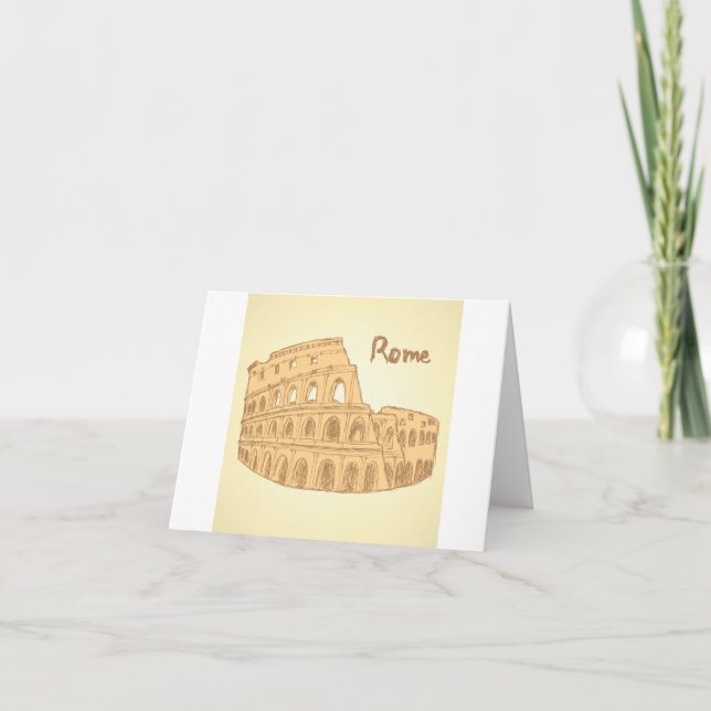 Rome Colosseum Sketch Thank You Card (Front)