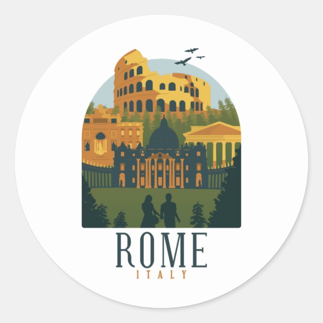 Rome Colosseum Vintage Sticker (Front)