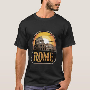 Rome Colosseum Vintage Sunset Italy Travel T-Shirt