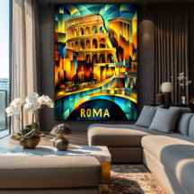 Rome Cubist Heritage – Modern Geometric Colosseum