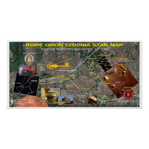 Rome Cydonia Orion Star Map Poster