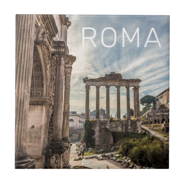 Rome Forum Romanum Italy Holiday Souvenir Tile (Front)