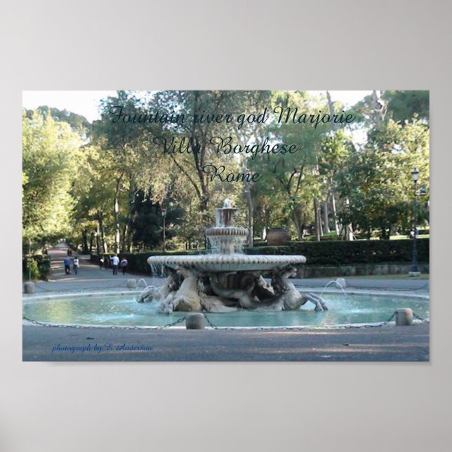 Rome, Fountain, villa Borghese Poster (Front)
